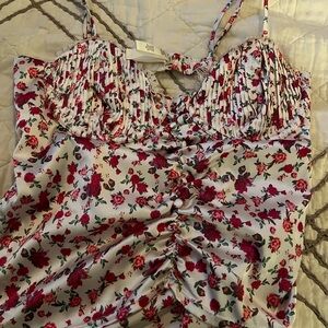 For Love And Lemons Red and White Floral Camisole